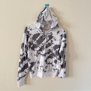 Jessica Simpson Women’s Casual Tie-Dye Hoodie Sweatshirt Long Sleeve Pockets L